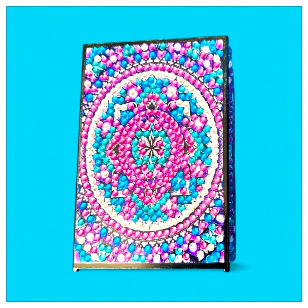 Pen or Utensil Holder Colorful Hand Crafted Diamond Art Sealed